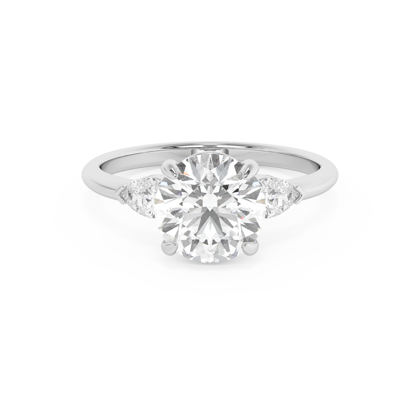 Emerald Solitaire Lab Grown Diamond Engagement Ring