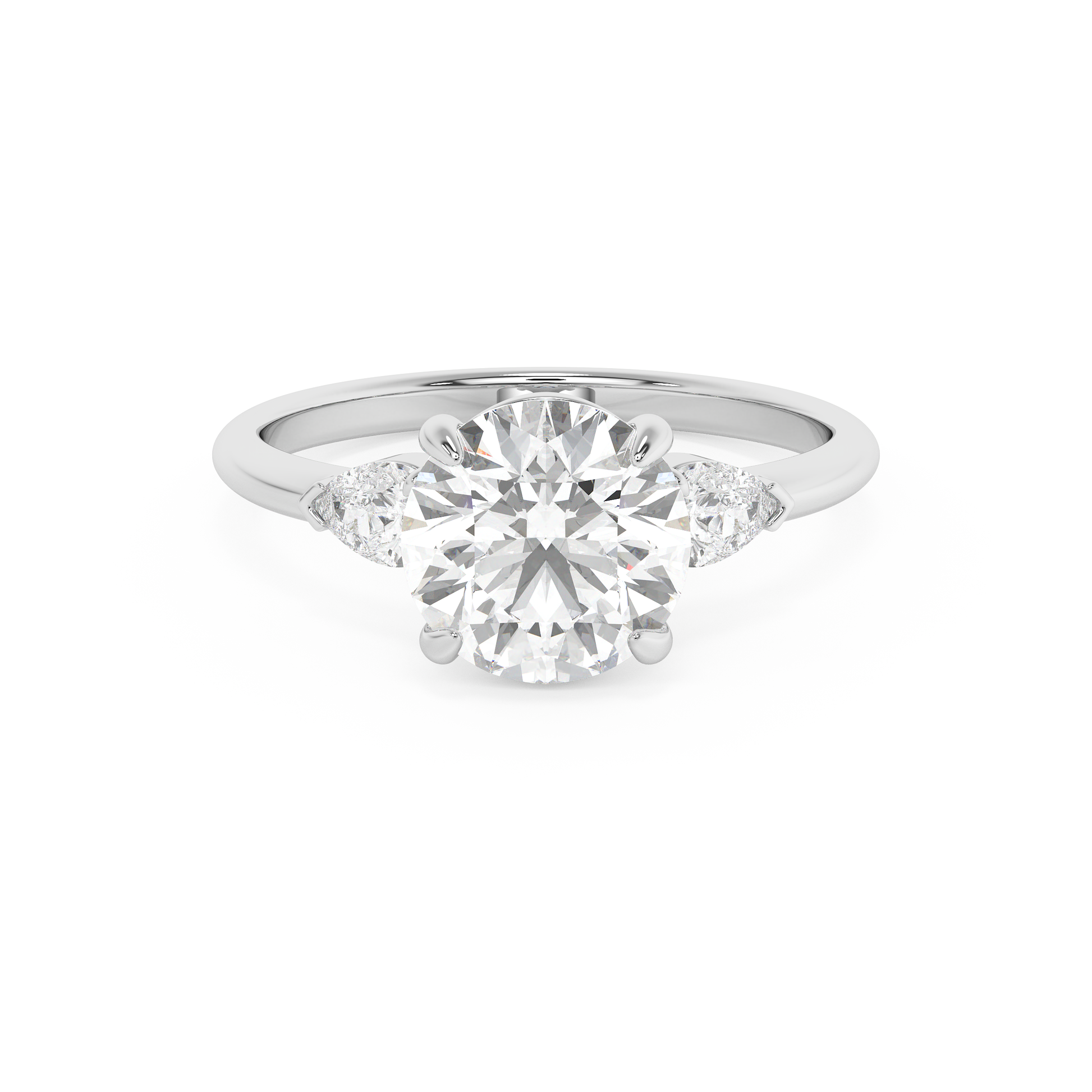 Emerald Solitaire Lab Grown Diamond Engagement Ring
