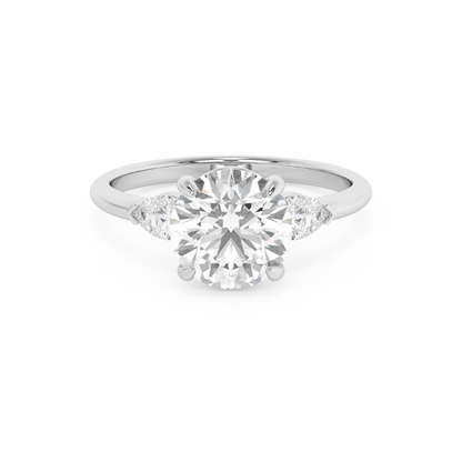 Emerald Solitaire Lab Grown Diamond Engagement Ring