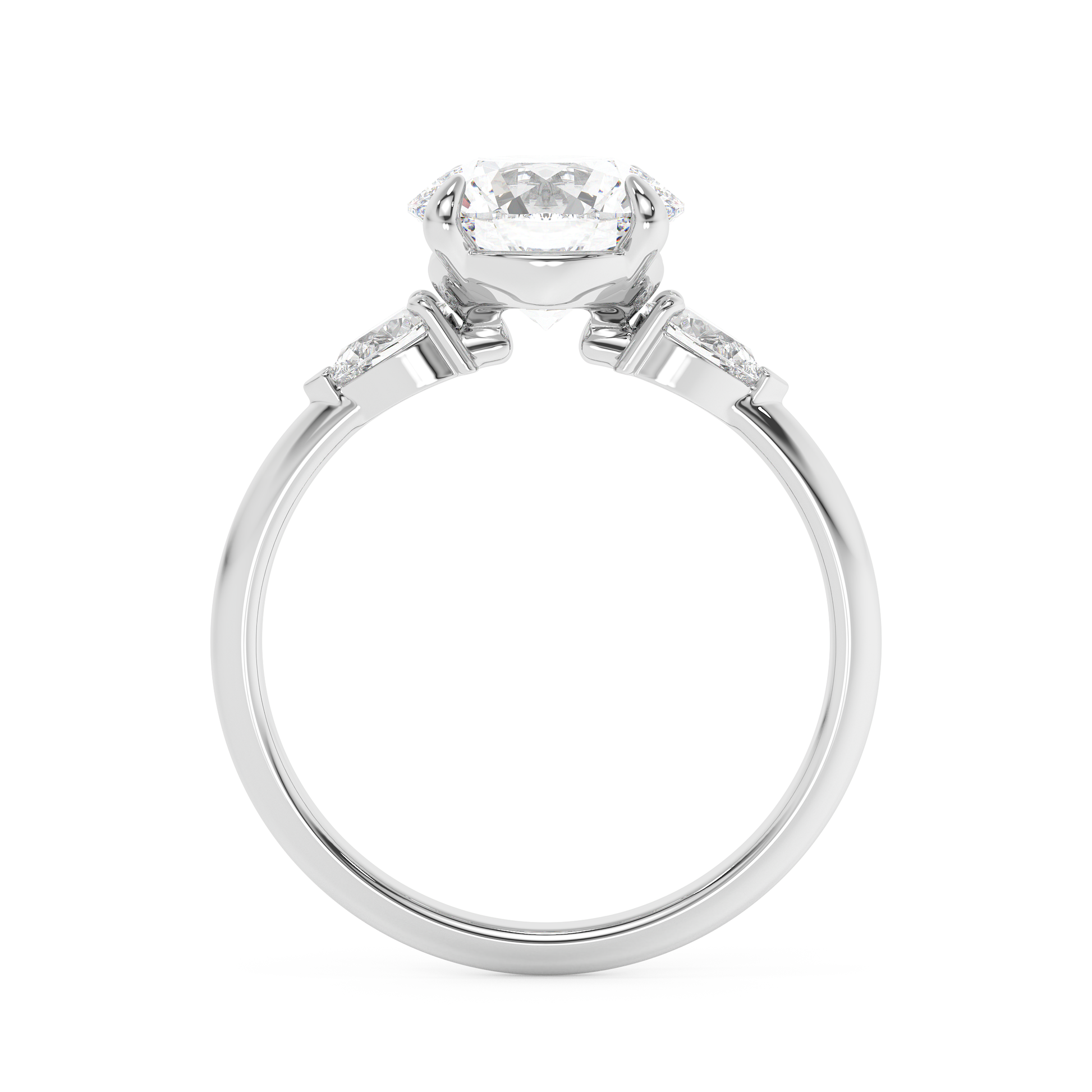Emerald Solitaire Lab Grown Diamond Engagement Ring