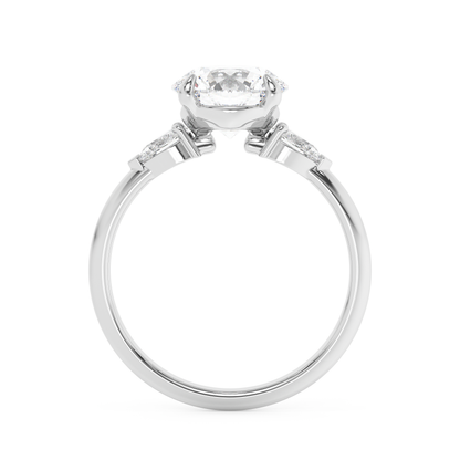 Emerald Solitaire Lab Grown Diamond Engagement Ring