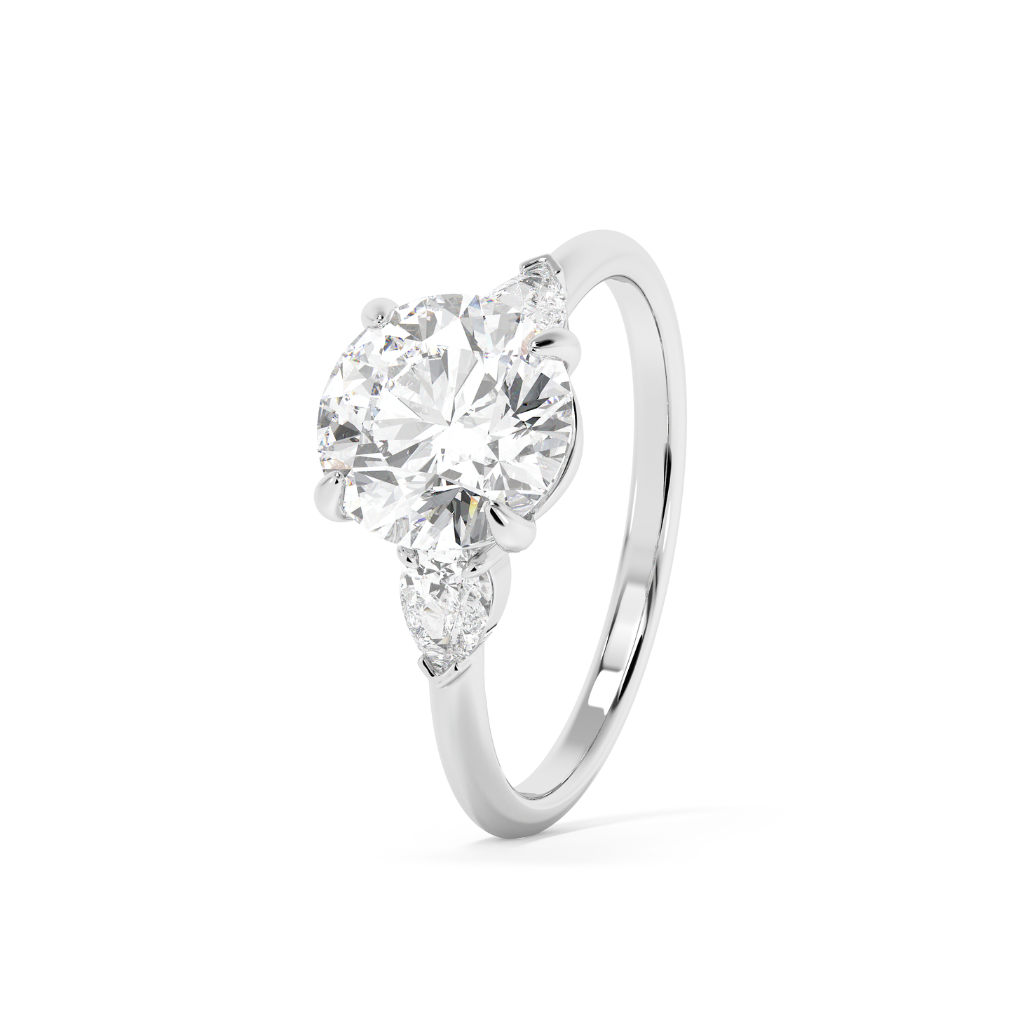Emerald Solitaire Lab Grown Diamond Engagement Ring