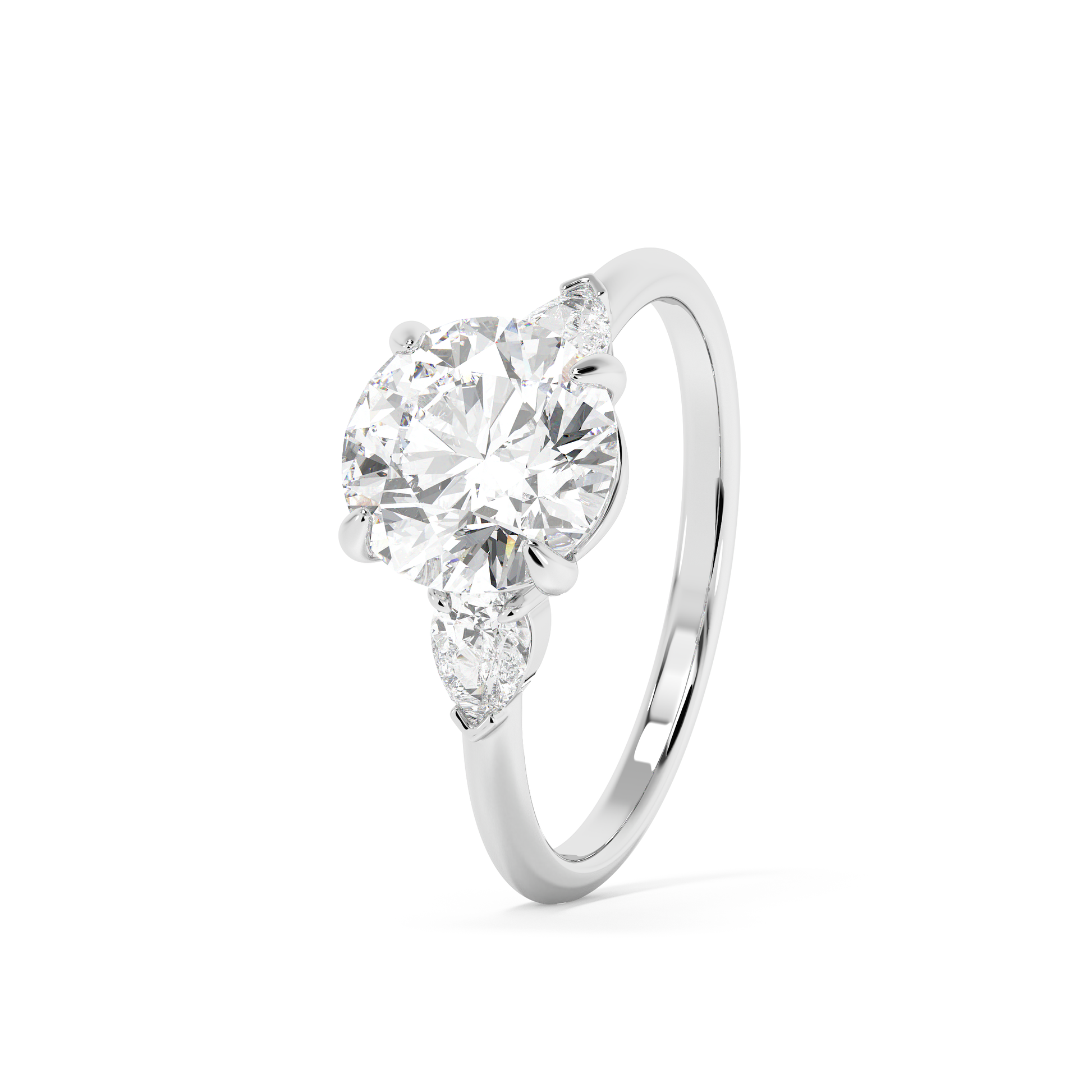 Emerald Solitaire Lab Grown Diamond Engagement Ring