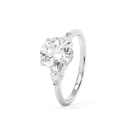 Emerald Solitaire Lab Grown Diamond Engagement Ring