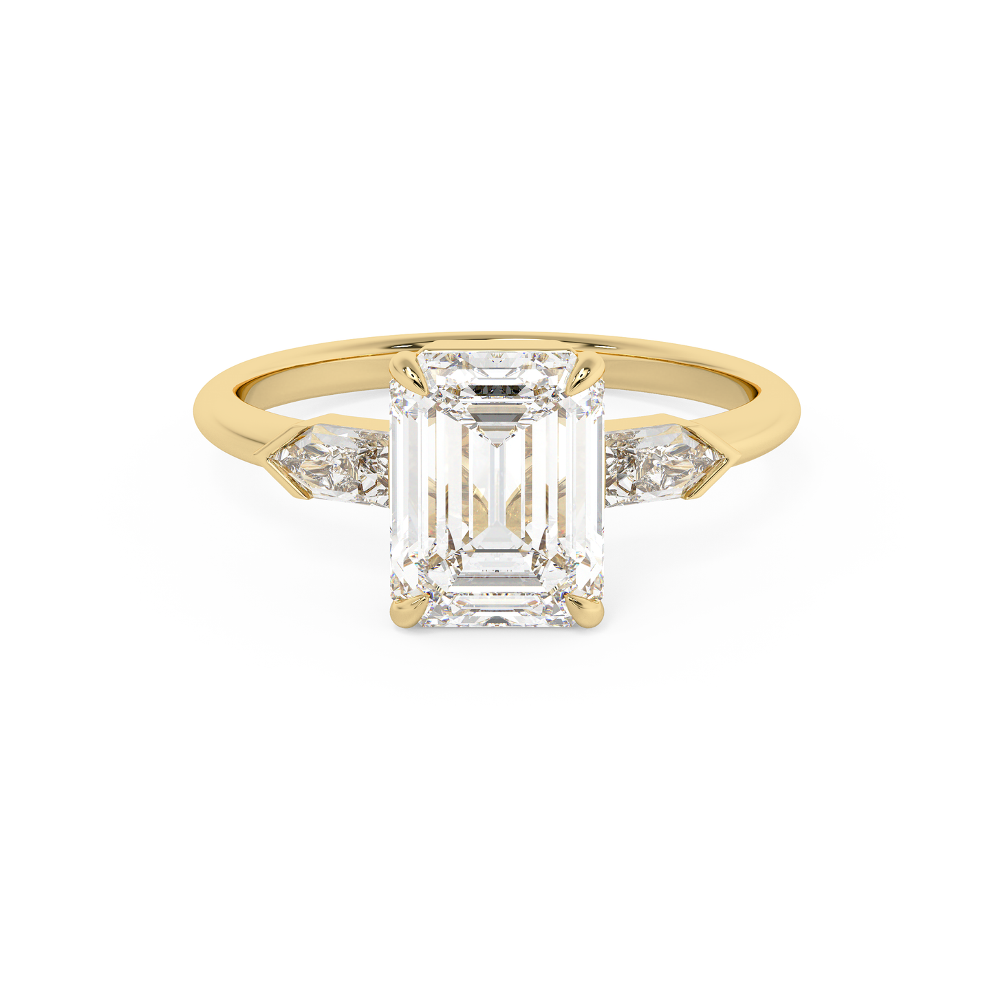Emerald Solitaire Lab Grown Diamond Engagement Ring