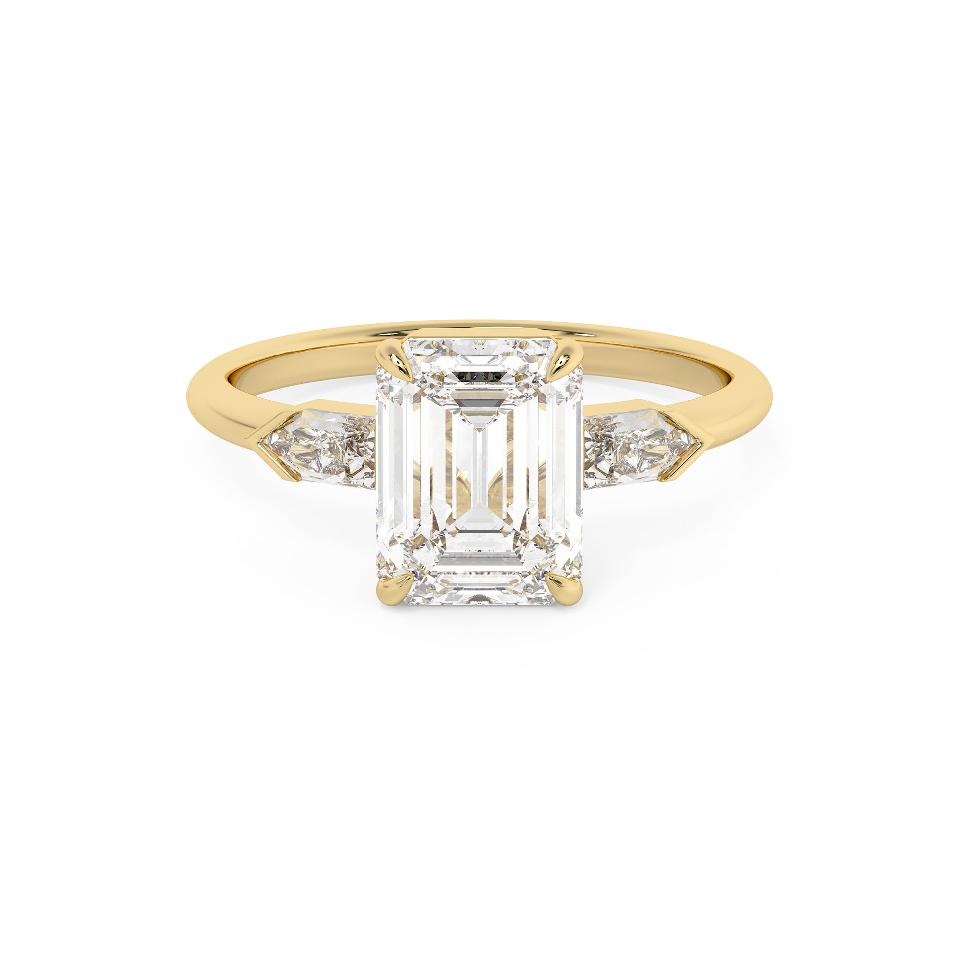Emerald Solitaire Lab Grown Diamond Engagement Ring