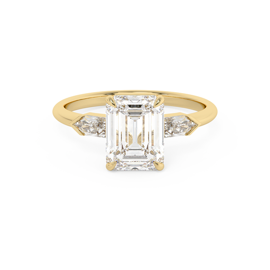 Emerald Solitaire Lab Grown Diamond Engagement Ring