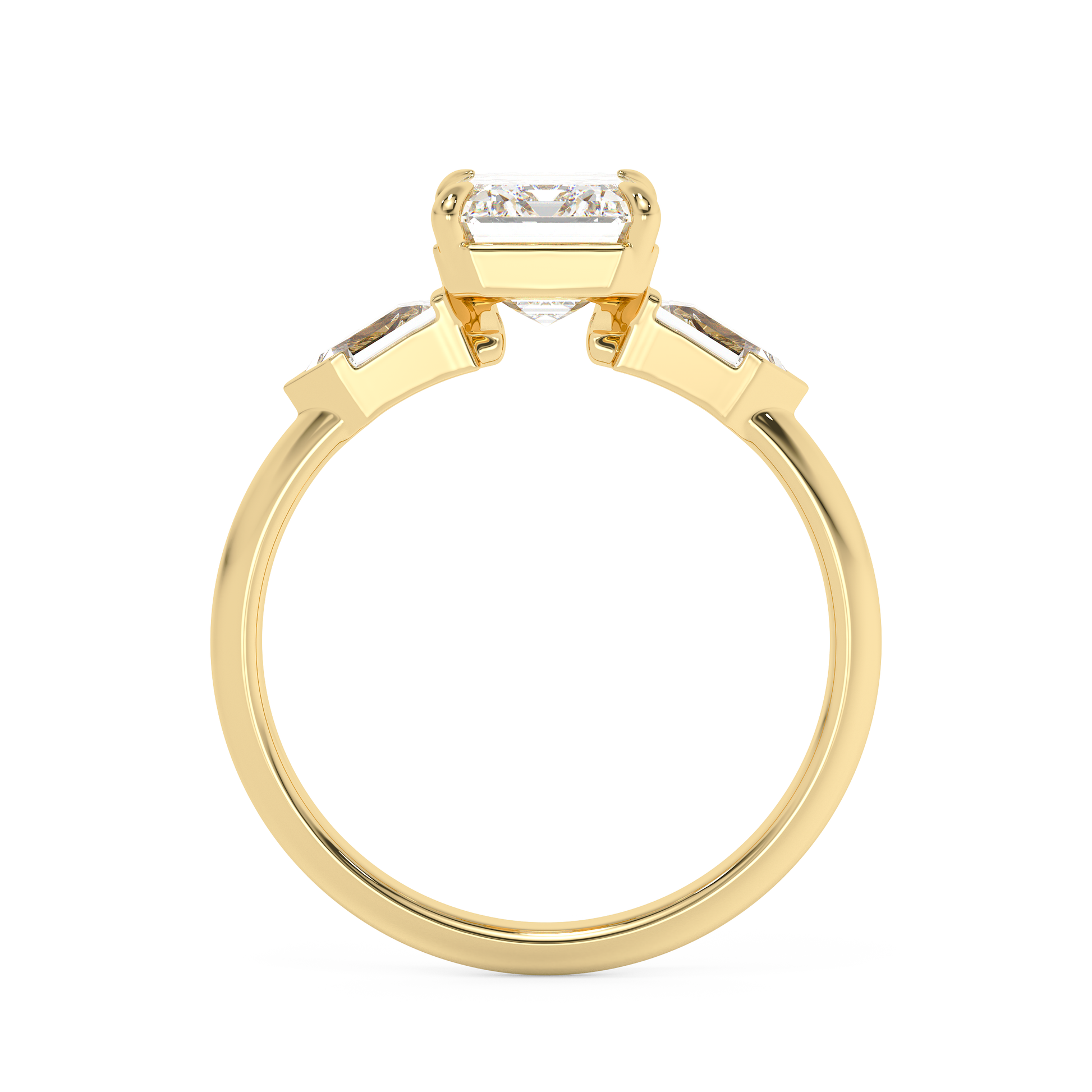 Emerald Solitaire Lab Grown Diamond Engagement Ring