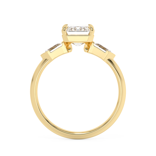 Emerald Solitaire Lab Grown Diamond Engagement Ring