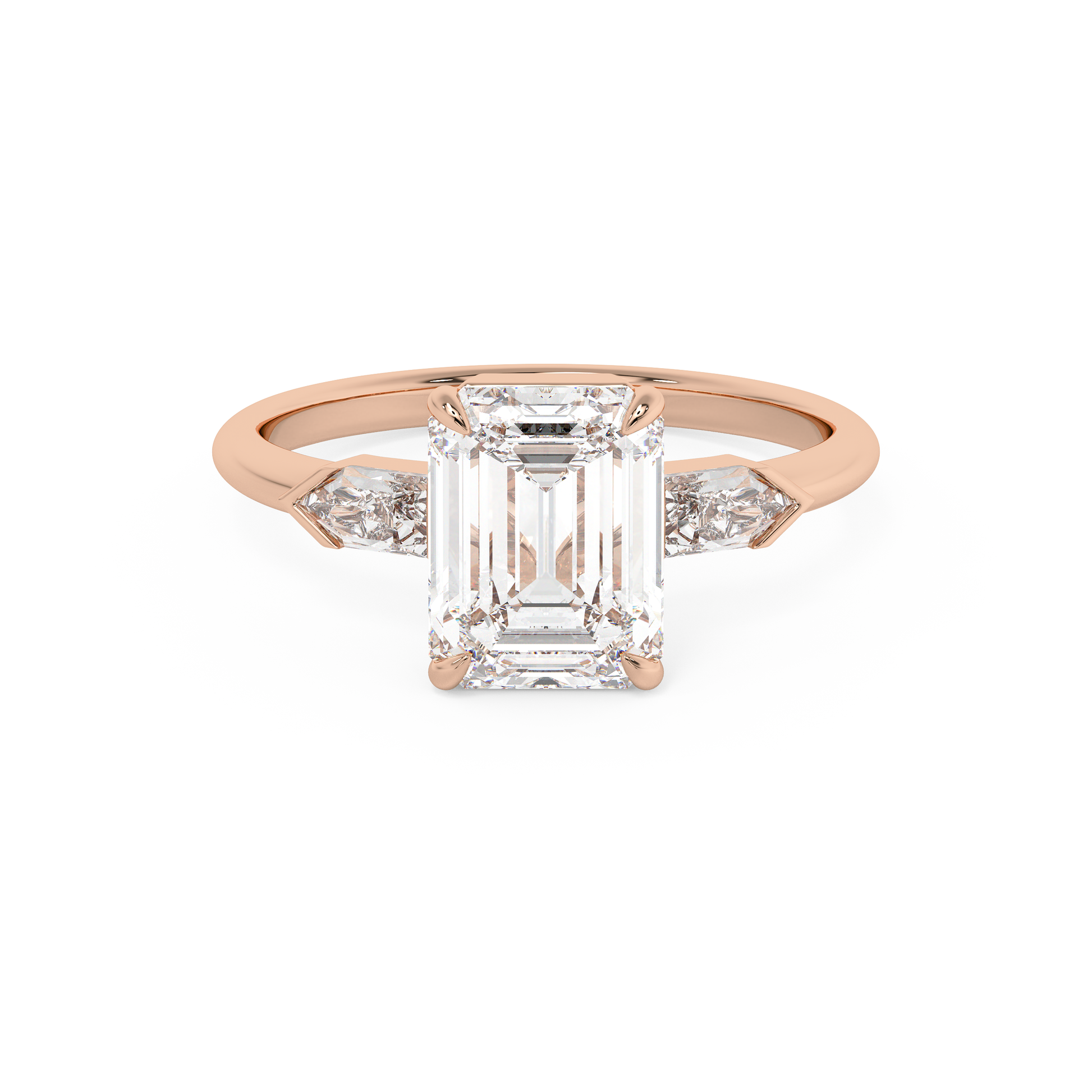 Emerald Solitaire Lab Grown Diamond Engagement Ring