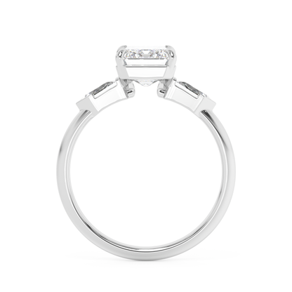 Emerald Solitaire Lab Grown Diamond Engagement Ring