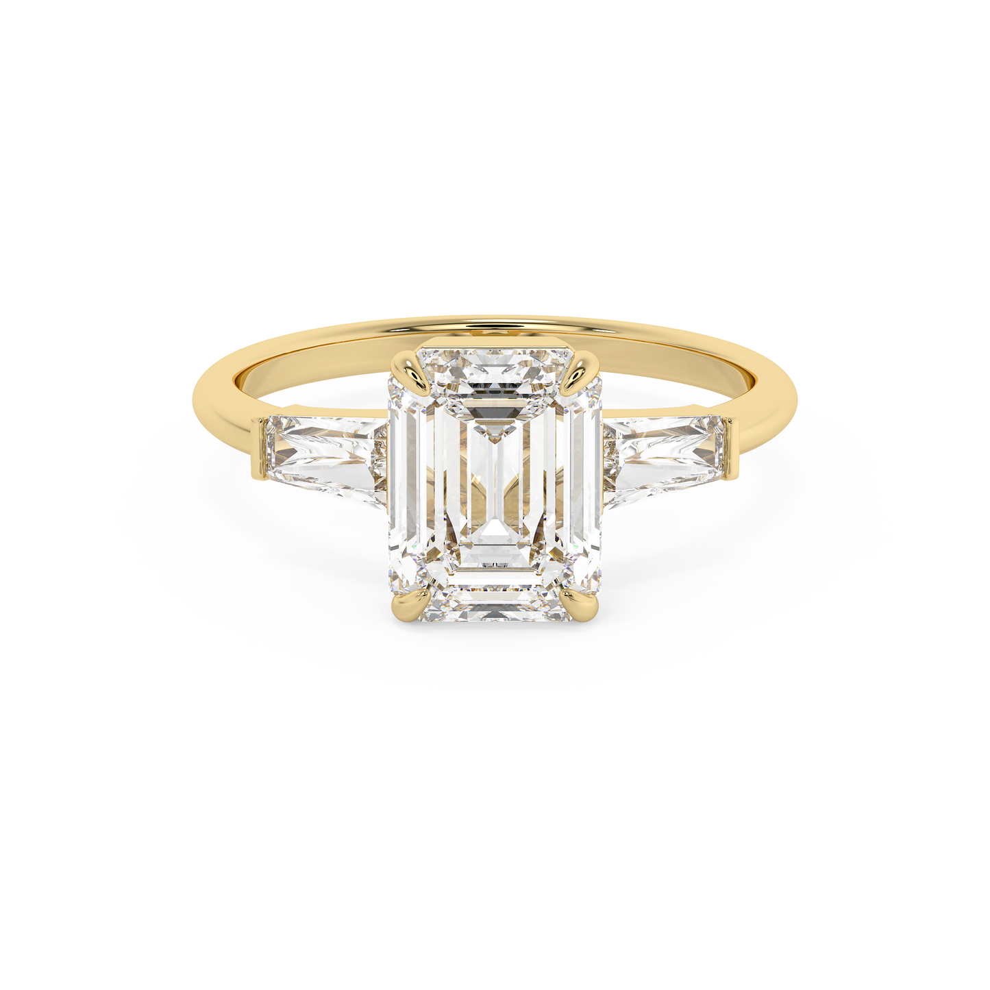 Emerald Solitaire Lab Grown Diamond Engagement Ring