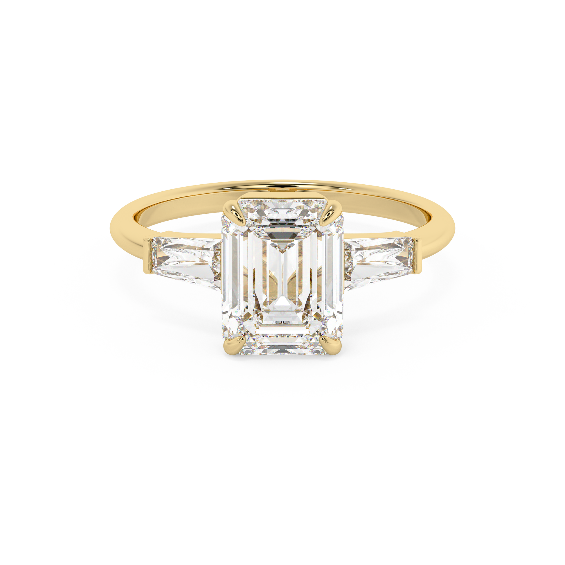 Emerald Solitaire Lab Grown Diamond Engagement Ring