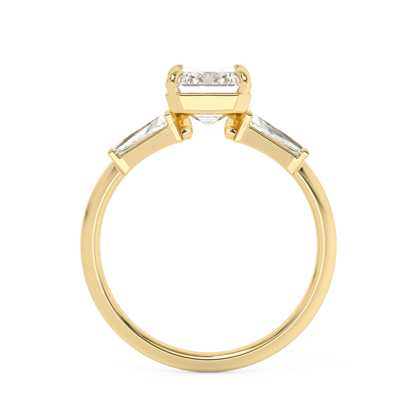 Emerald Solitaire Lab Grown Diamond Engagement Ring
