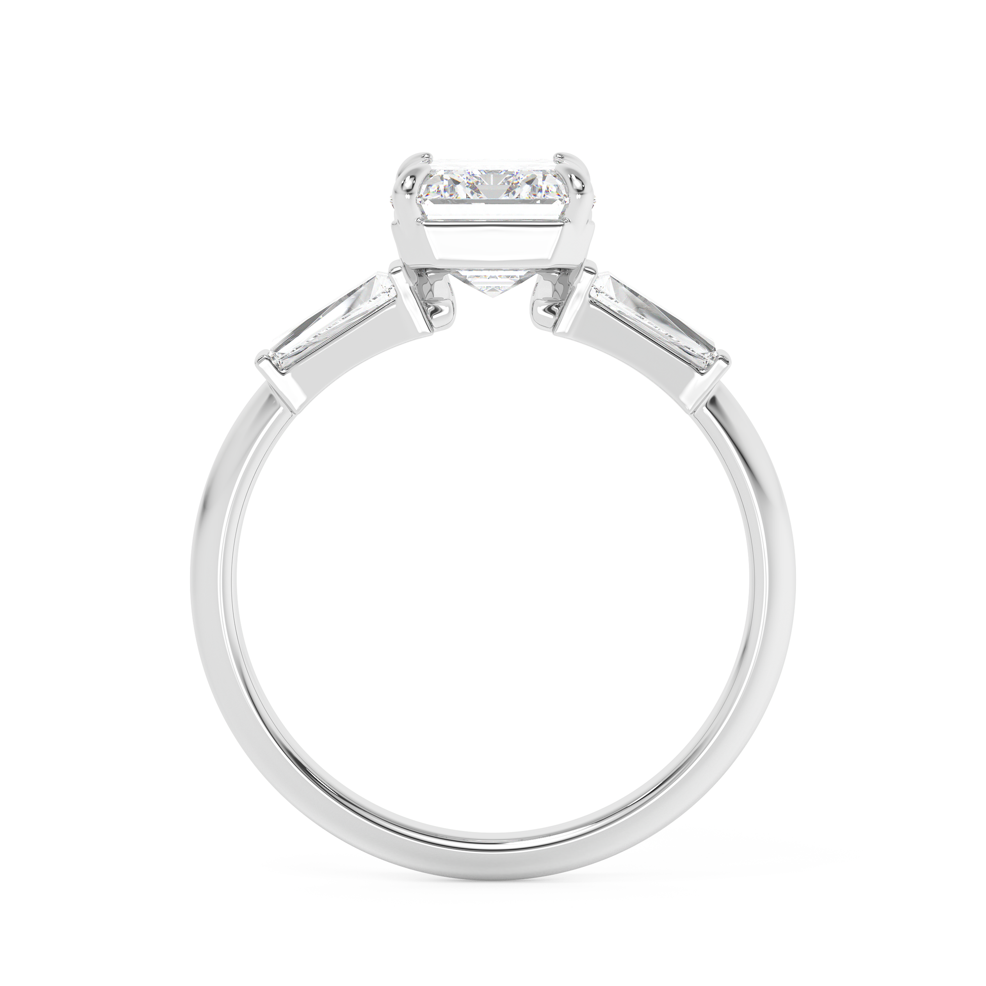 Emerald Solitaire Lab Grown Diamond Engagement Ring