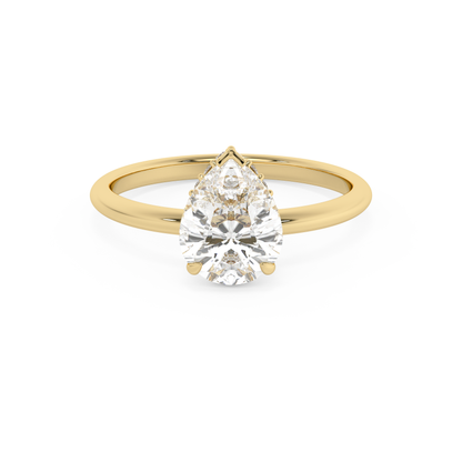 Emerald Solitaire Lab Grown Diamond Engagement Ring