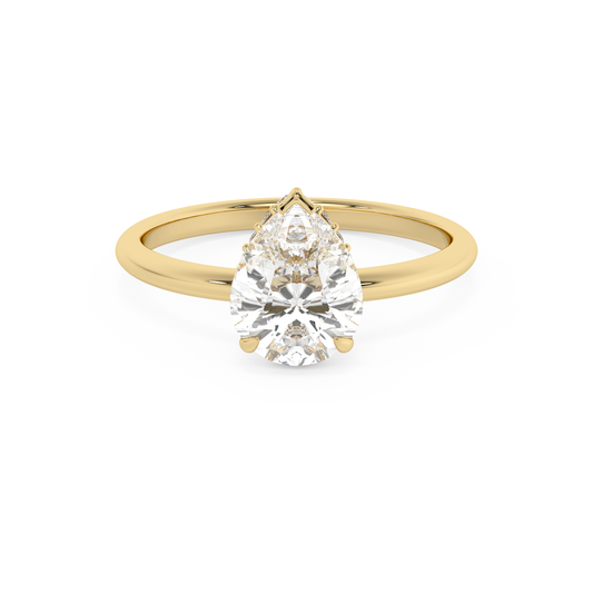 Emerald Solitaire Lab Grown Diamond Engagement Ring
