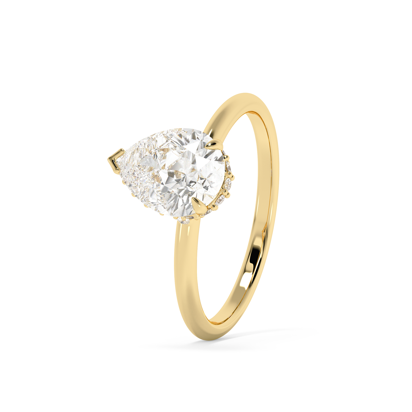 Emerald Solitaire Lab Grown Diamond Engagement Ring
