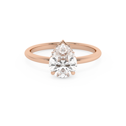 Emerald Solitaire Lab Grown Diamond Engagement Ring