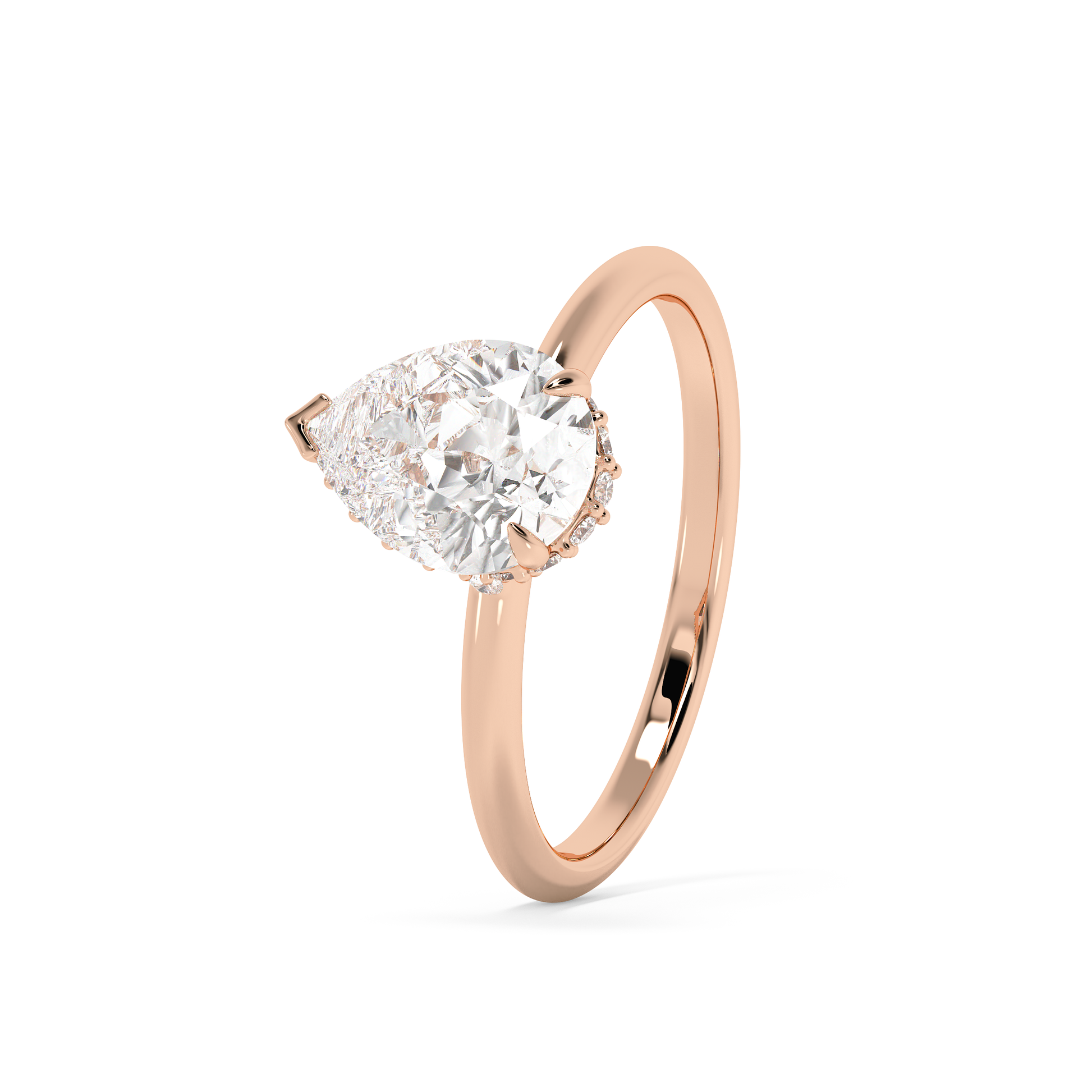 Emerald Solitaire Lab Grown Diamond Engagement Ring