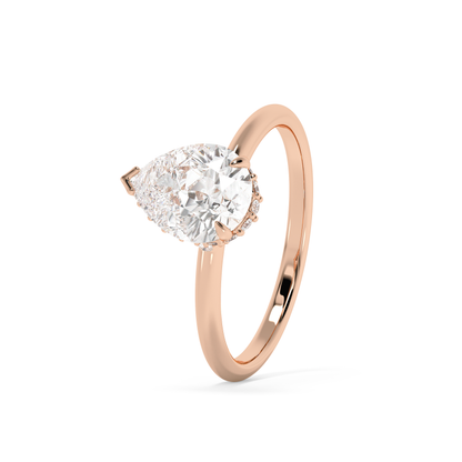 Emerald Solitaire Lab Grown Diamond Engagement Ring
