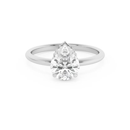Emerald Solitaire Lab Grown Diamond Engagement Ring
