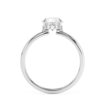Emerald Solitaire Lab Grown Diamond Engagement Ring