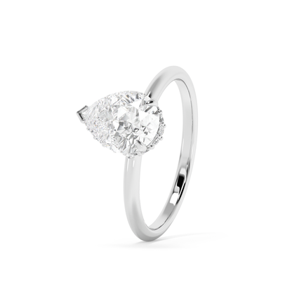 Emerald Solitaire Lab Grown Diamond Engagement Ring