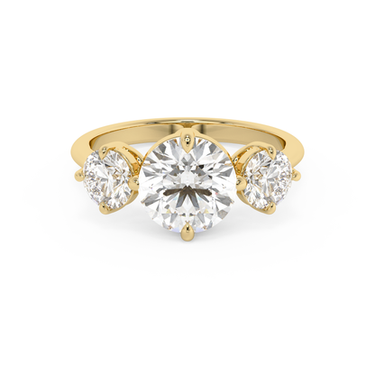 Emerald Solitaire Lab Grown Diamond Engagement Ring