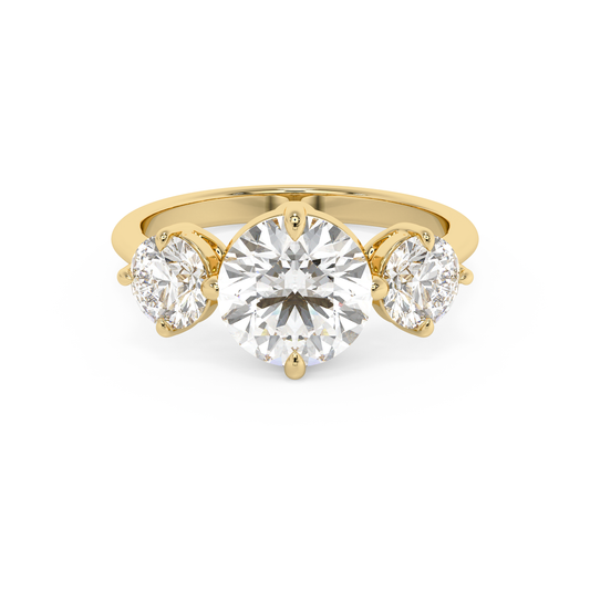 Emerald Solitaire Lab Grown Diamond Engagement Ring