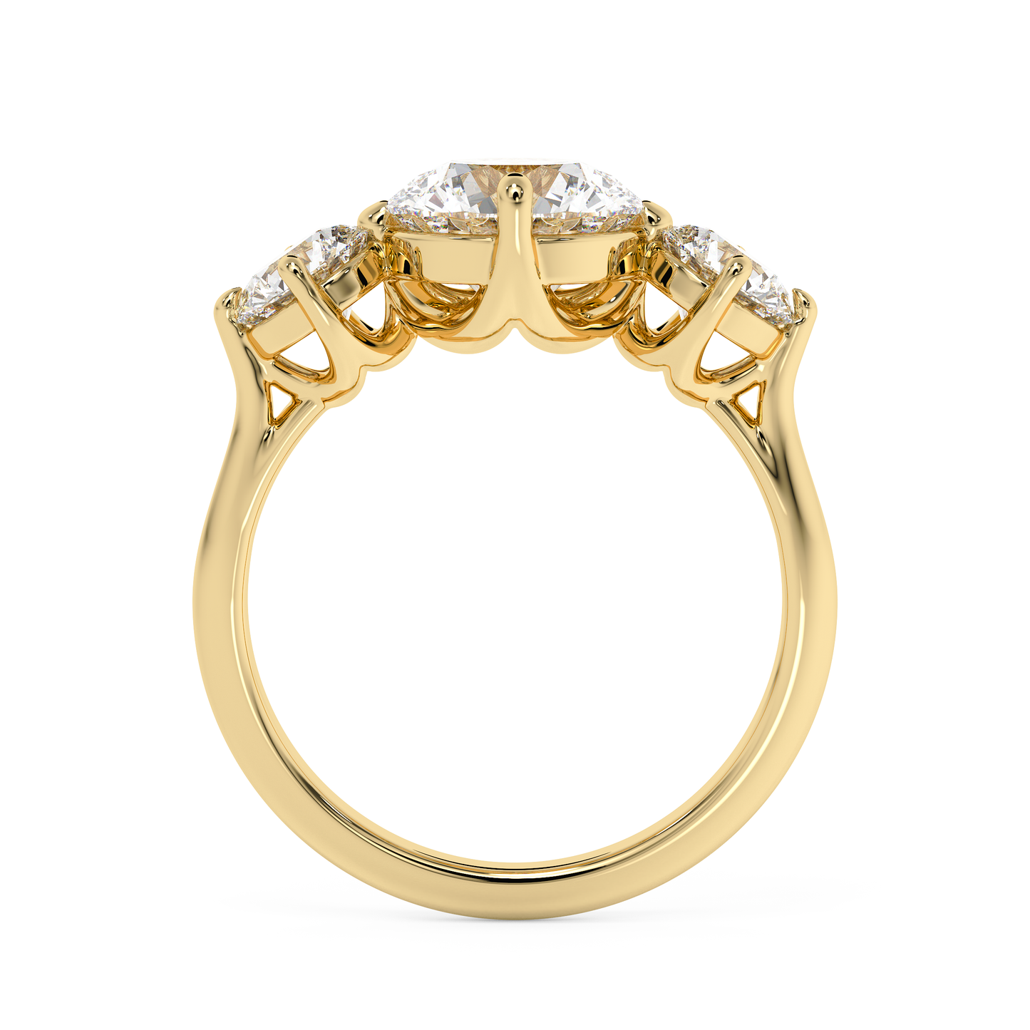 Emerald Solitaire Lab Grown Diamond Engagement Ring