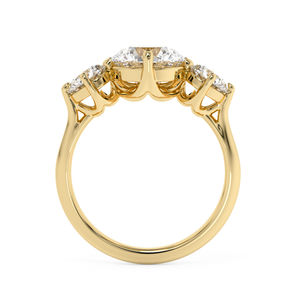 Emerald Solitaire Lab Grown Diamond Engagement Ring
