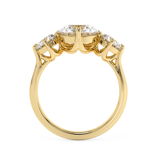 Emerald Solitaire Lab Grown Diamond Engagement Ring