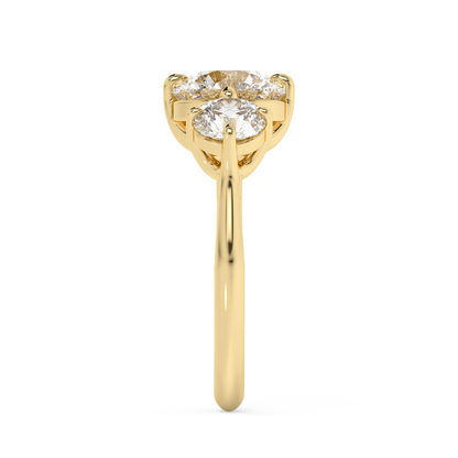 Emerald Solitaire Lab Grown Diamond Engagement Ring