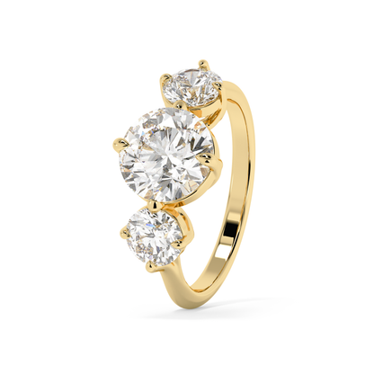 Emerald Solitaire Lab Grown Diamond Engagement Ring