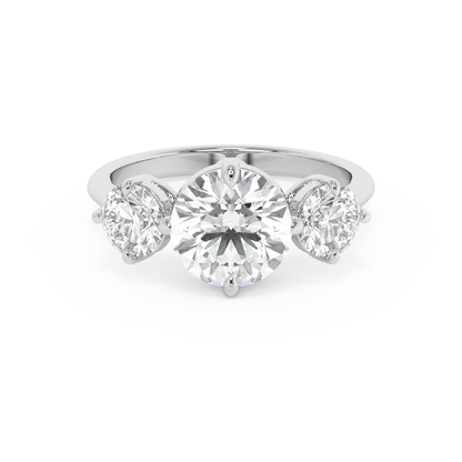 Emerald Solitaire Lab Grown Diamond Engagement Ring
