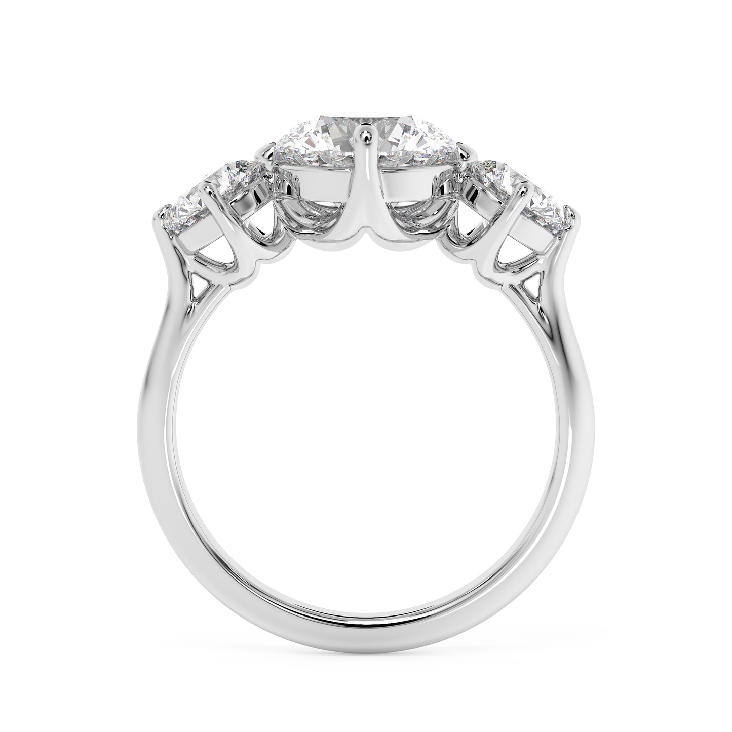 Emerald Solitaire Lab Grown Diamond Engagement Ring