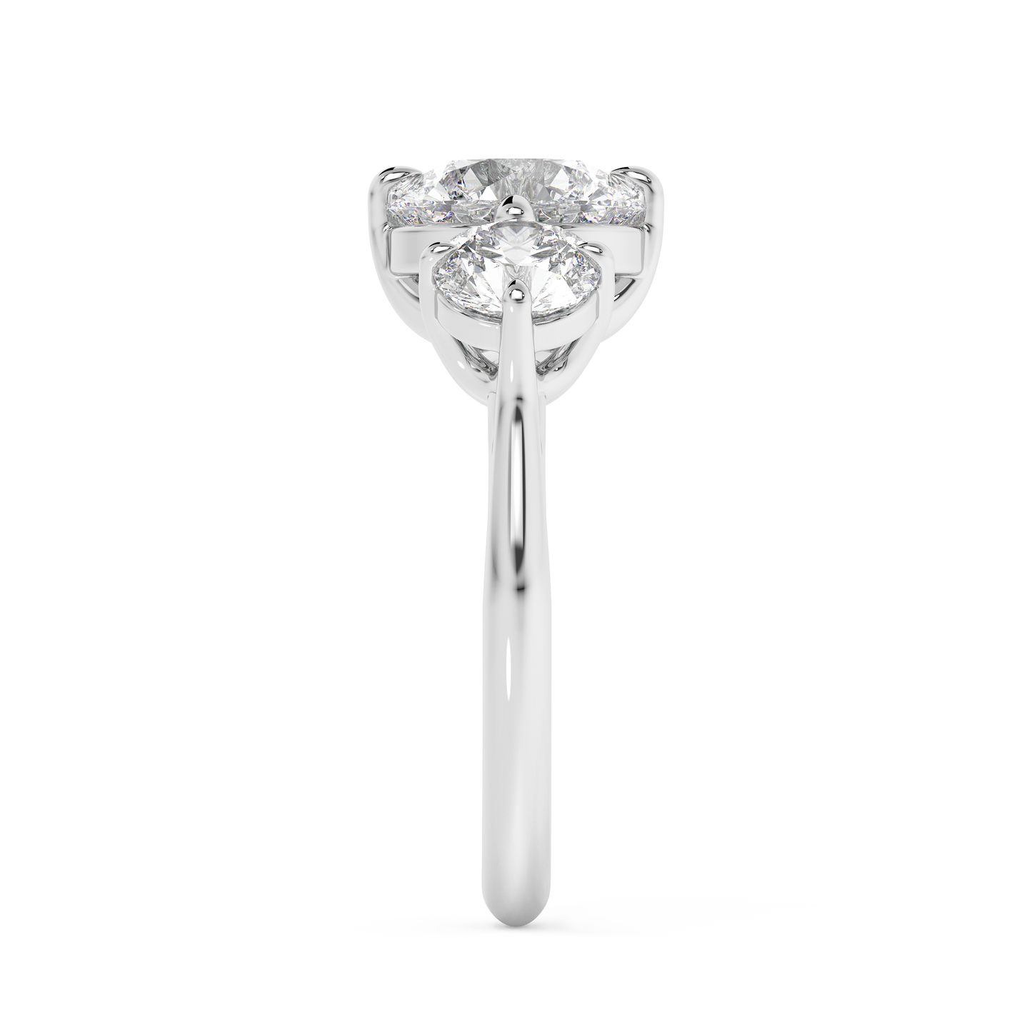 Emerald Solitaire Lab Grown Diamond Engagement Ring