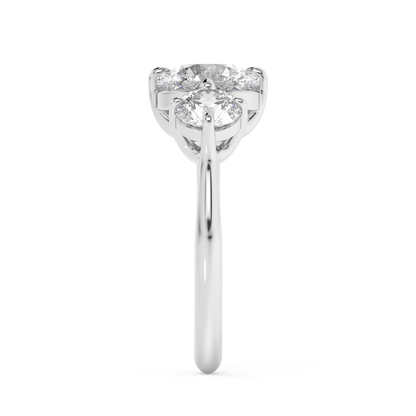 Emerald Solitaire Lab Grown Diamond Engagement Ring