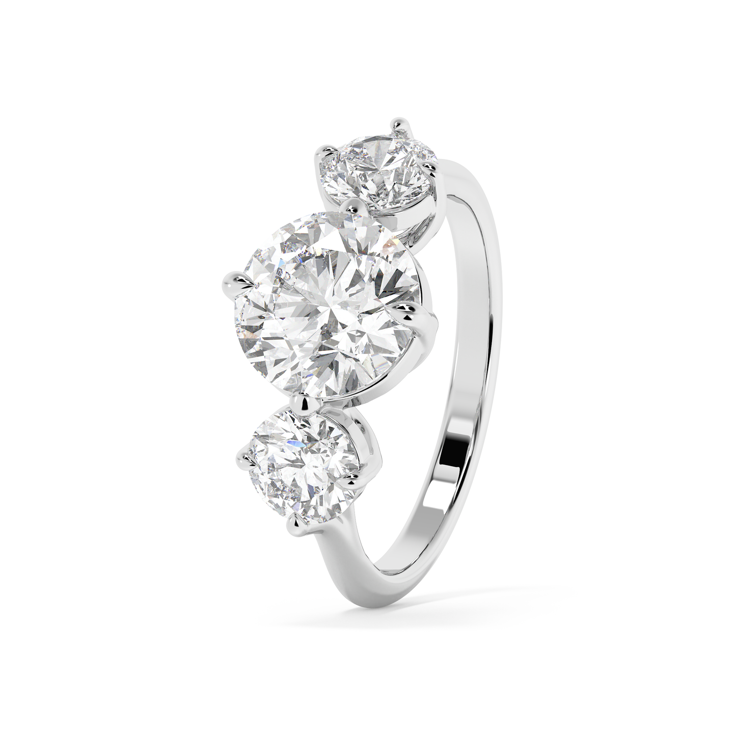 Emerald Solitaire Lab Grown Diamond Engagement Ring