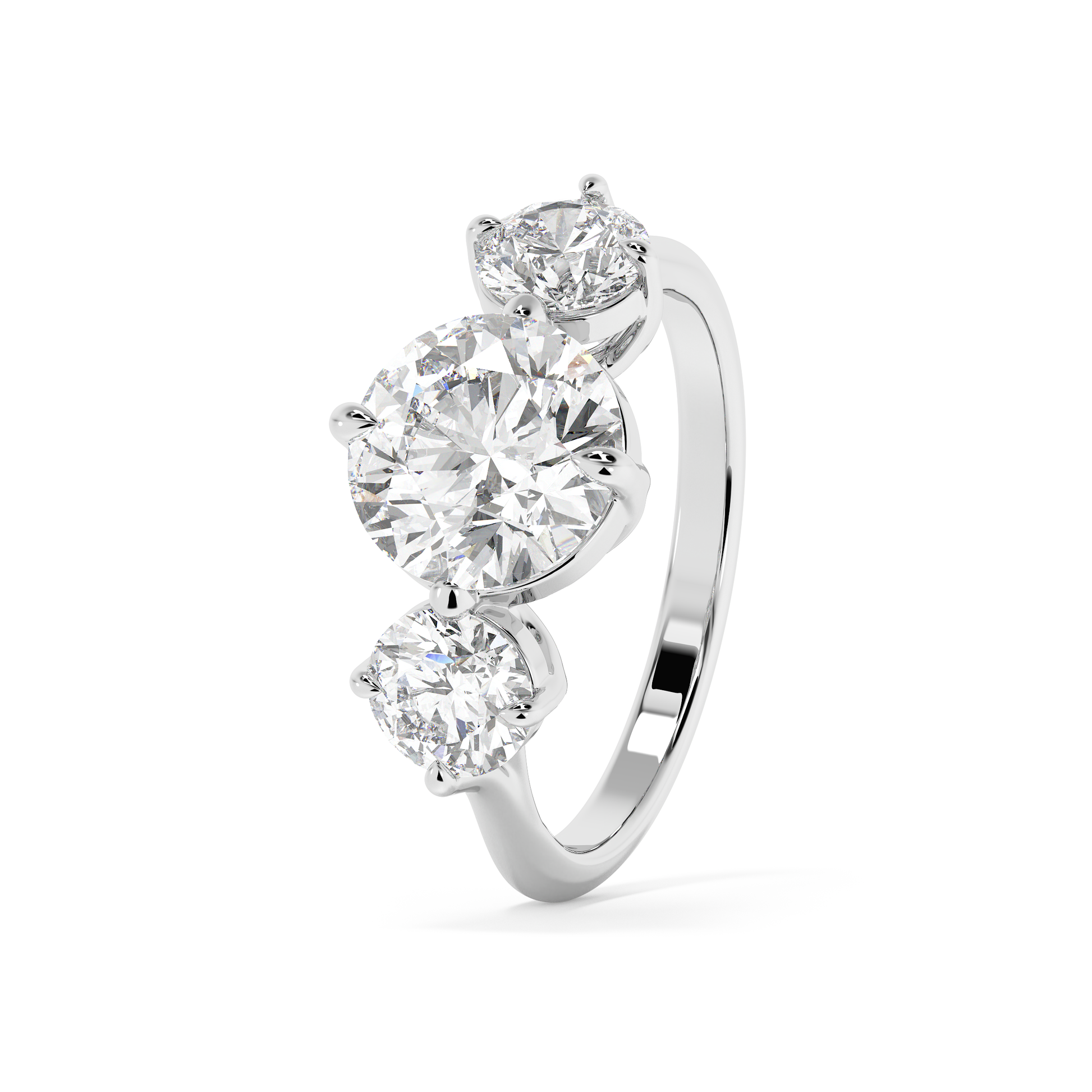 Emerald Solitaire Lab Grown Diamond Engagement Ring
