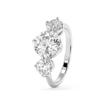 Emerald Solitaire Lab Grown Diamond Engagement Ring