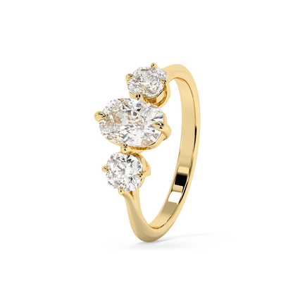 Emerald Solitaire Lab Grown Diamond Engagement Ring