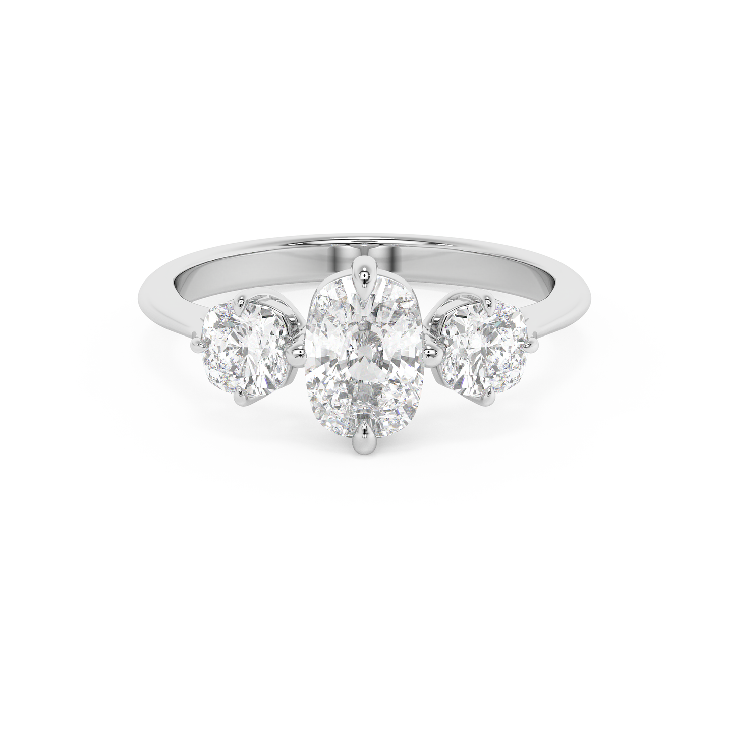Emerald Solitaire Lab Grown Diamond Engagement Ring