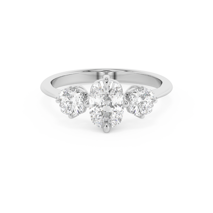 Emerald Solitaire Lab Grown Diamond Engagement Ring