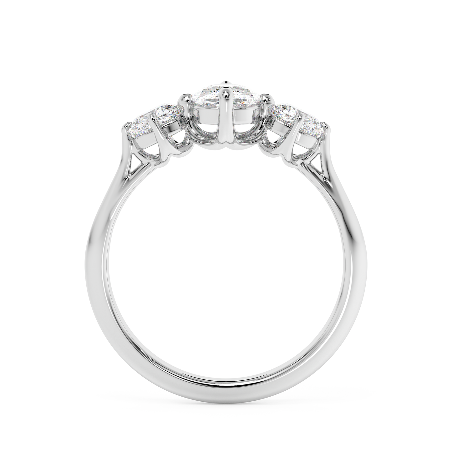 Emerald Solitaire Lab Grown Diamond Engagement Ring