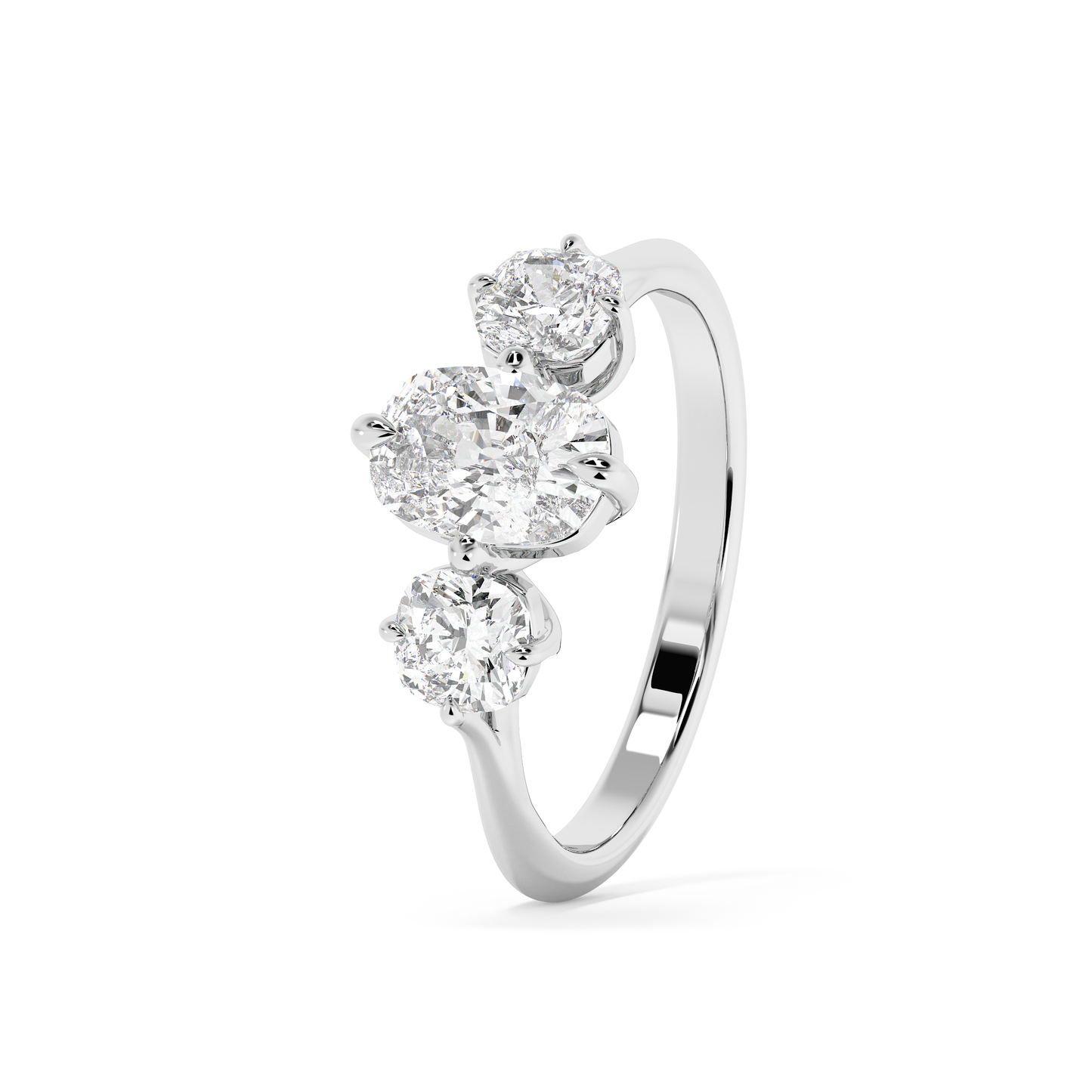 Emerald Solitaire Lab Grown Diamond Engagement Ring
