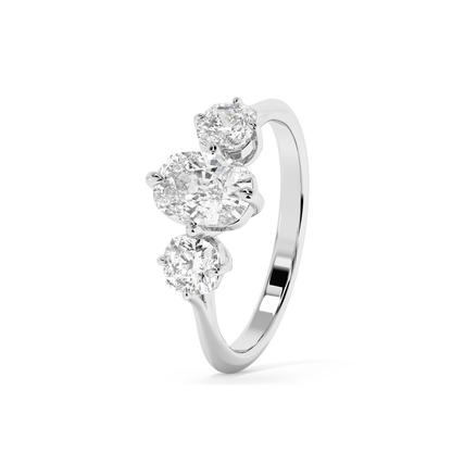 Emerald Solitaire Lab Grown Diamond Engagement Ring