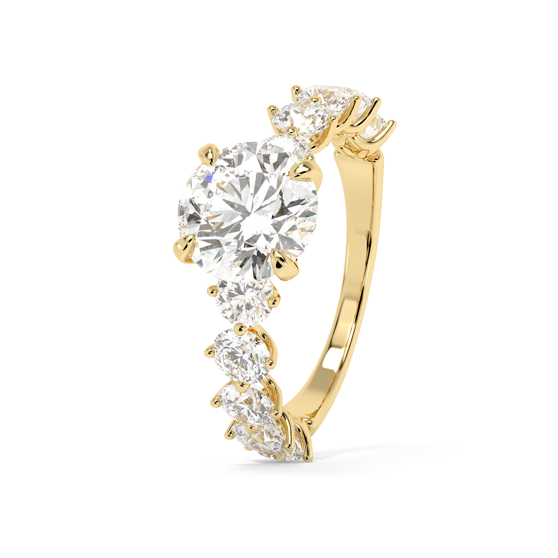 Emerald Solitaire Lab Grown Diamond Engagement Ring
