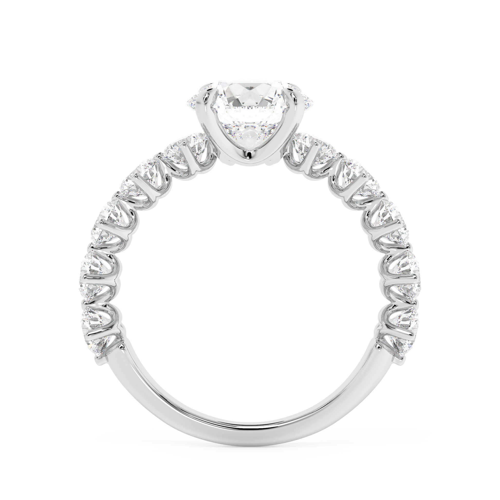 Emerald Solitaire Lab Grown Diamond Engagement Ring
